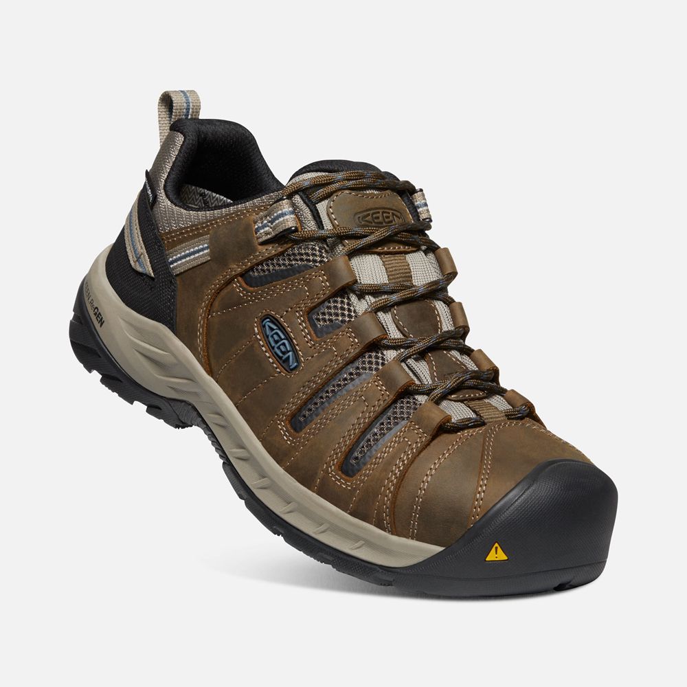 Zapatos de Trabajo Keen Mexico Marrom - Hombre Flint Ii Waterproof (Steel Toe) - VJ8437201